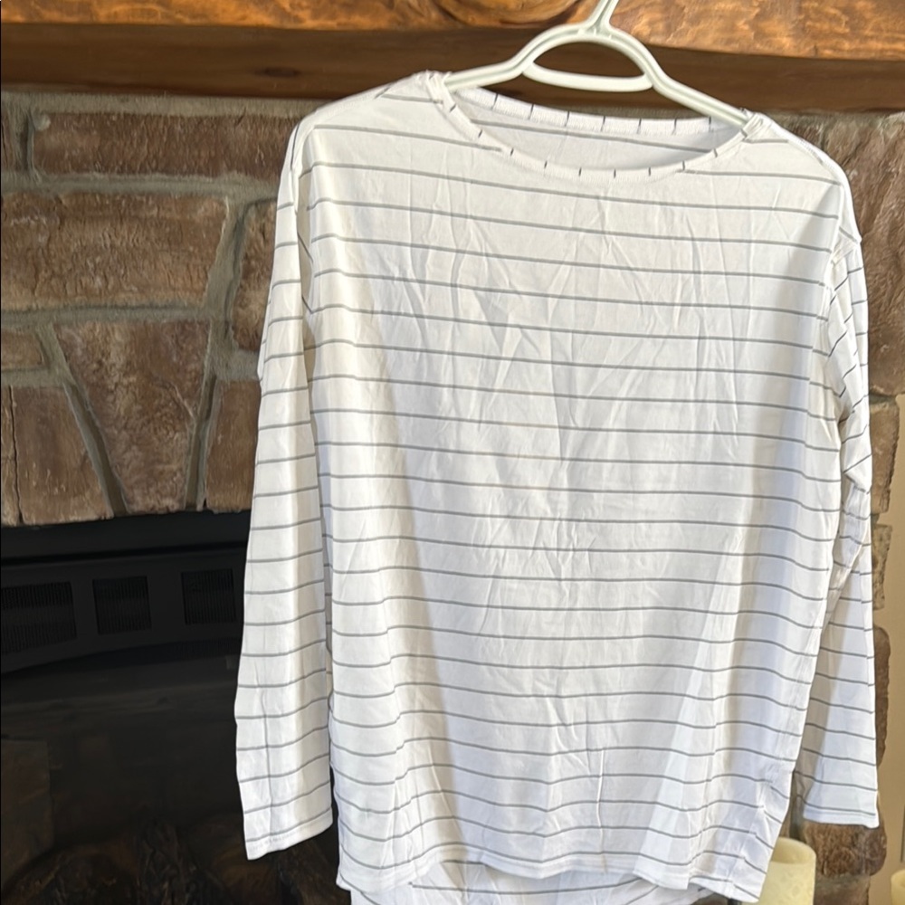 White Striped Long Sleeve Shirt